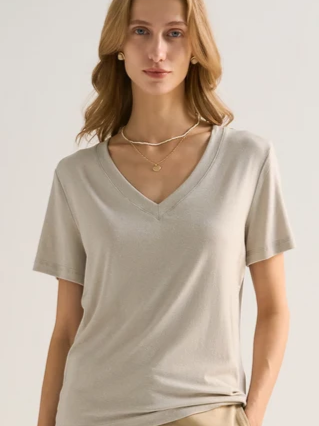 Leisure TENCEL™ Linen Blend V-Neck T-Shirt