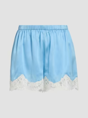 Anora Lace-Trim Silk Shorts