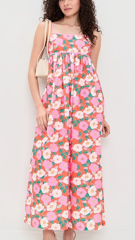 Print Empire Waist Maxi Dress