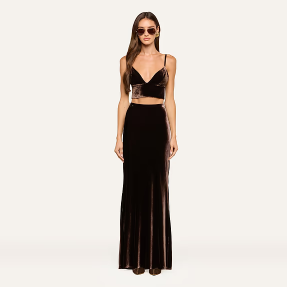 Zeta Velvet Maxi Skirt