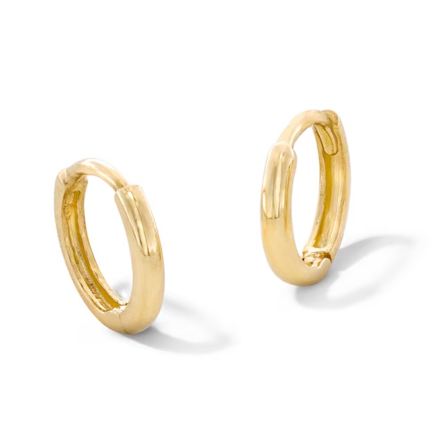 10K Solid Gold Huggie Hoops