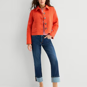 St Johns Bay Womens Lightweight Shirt Jacket