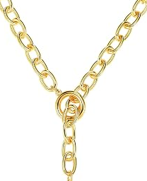 Chunky Gold Necklace for Women, T-Bar Pendant Necklace