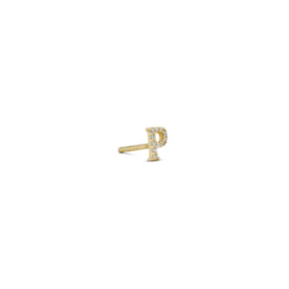 CZ Letter Earring - Single