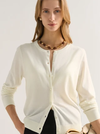 Leisure Merino Wool-Blend Button Cardigan