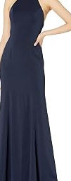 Women's Naomi Criss Cross Back Halter Neck Fitted Crepe Long Gown