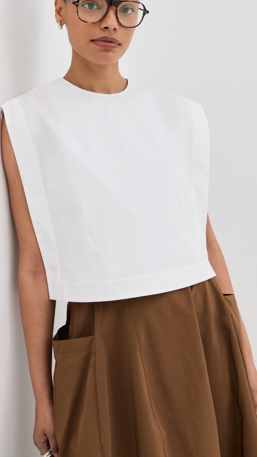 Tibi Cropped Square Blouse