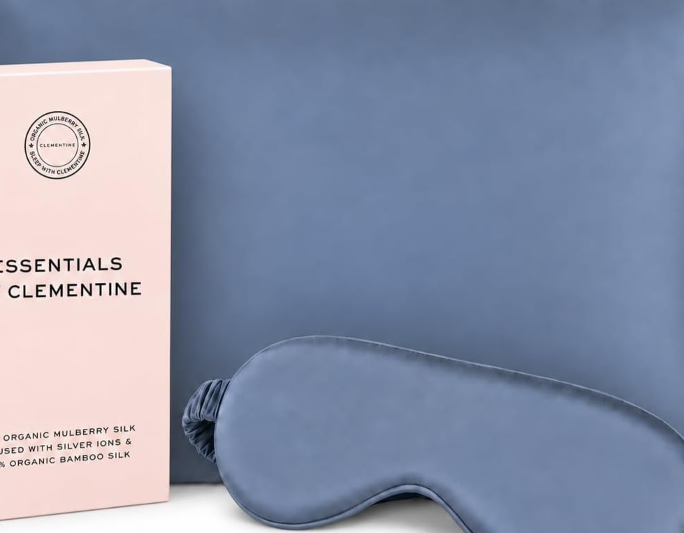 Essentials by Clementine Queen Silk Pillowcase & Organic Sleep Mask