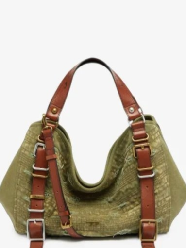 D-One-Medium top-handle bag in distressed canvas