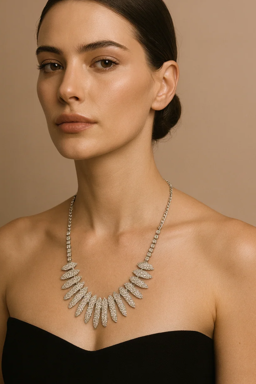 Women's Luxe Legacy Tear Drop Crystal Necklace - Bridal Necklace