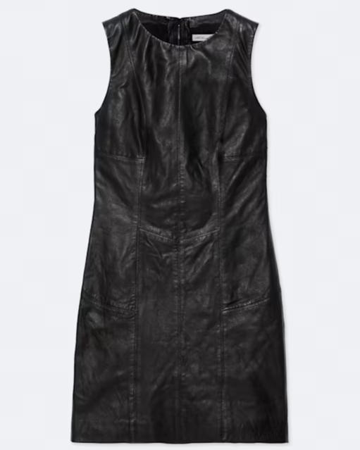 Vee Leather Mini Dress