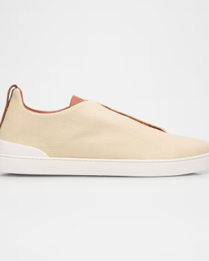 Men's Triple Stitch Linen Slip-On Sneakers
