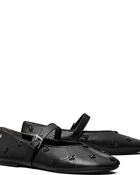 Women's Bunny Knot Leather Mary Jane Flats