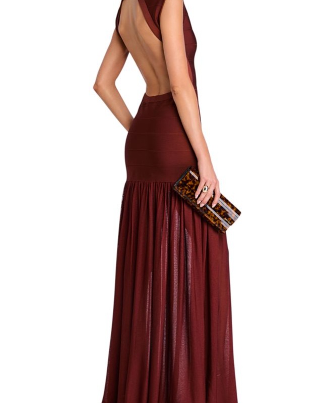BLOOMINGDALE'S RETROFETE ZOSIMA BANDAGE MAXI DRESS
