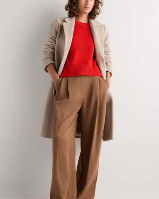 Melange Sand Dune Wool Cashmere Classic Single-Breasted Coat