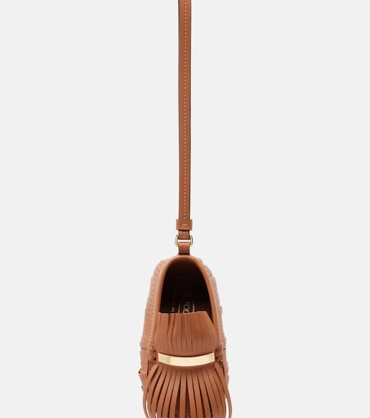 Gommino fringed leather bag charm