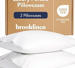 Percale Pillowcase Set Crisp & Cooling - Standard, White