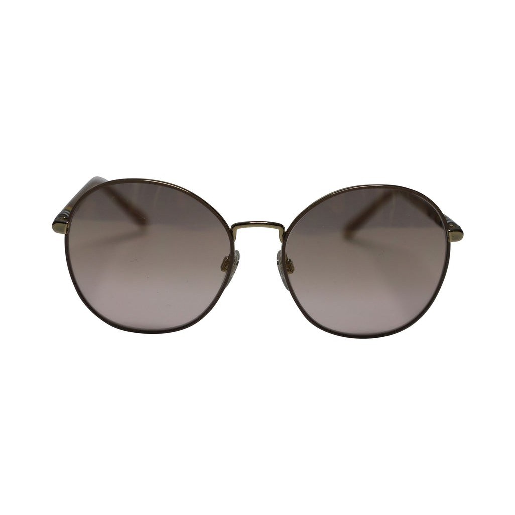 3094 Gradient Round Sunglasses in Brown Metal