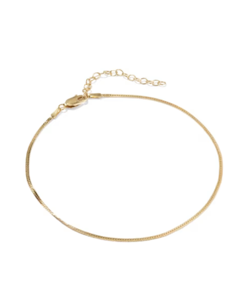 Herringbone 14k Gold-Filled Chain Anklet