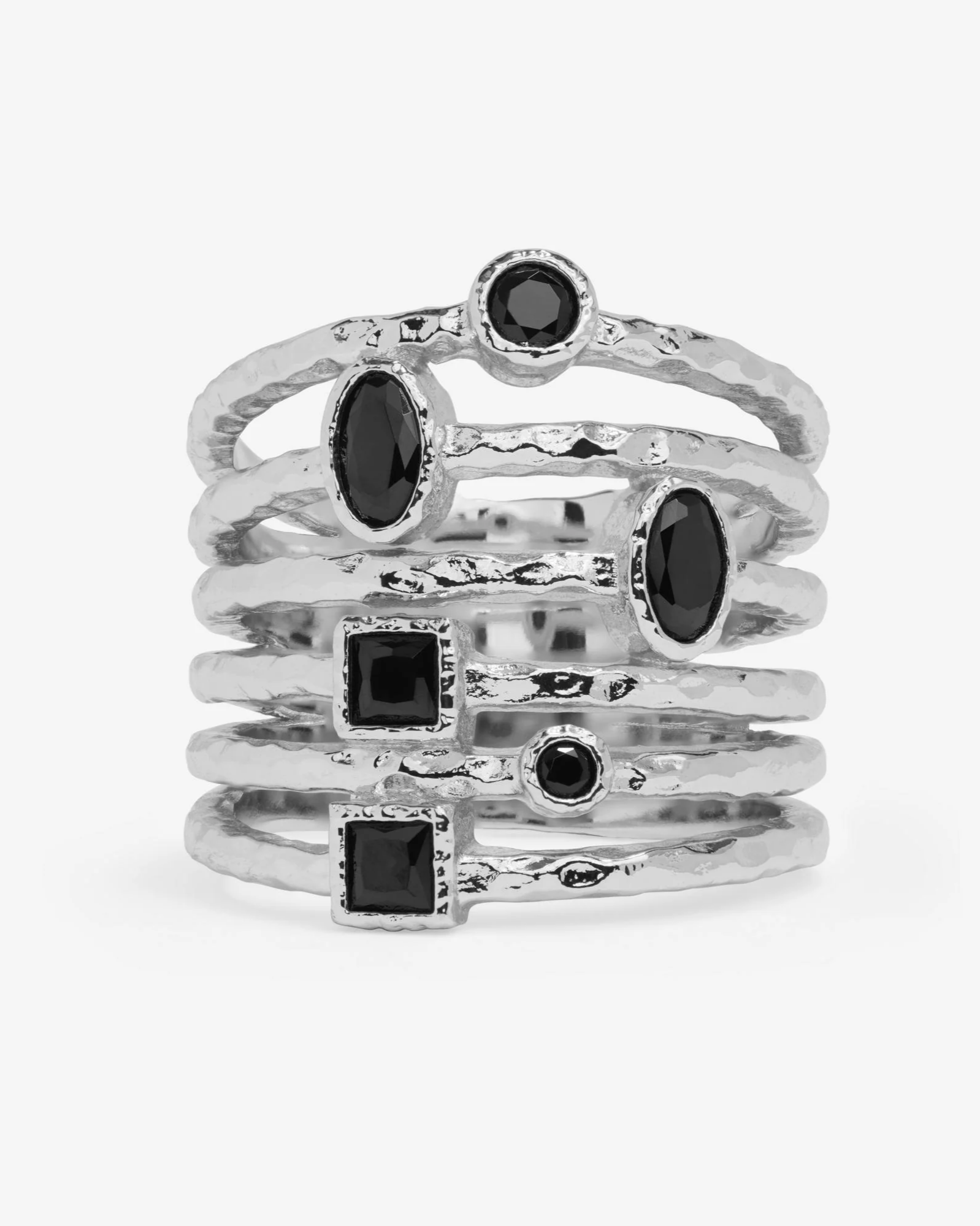 Monroe Ring - Silver|Black Diamondettes
