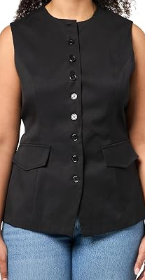 womens Plus Longline Fitted Tailored Waistcoat