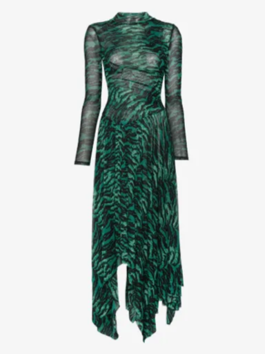 Tiger-Print Asymmetric Dress