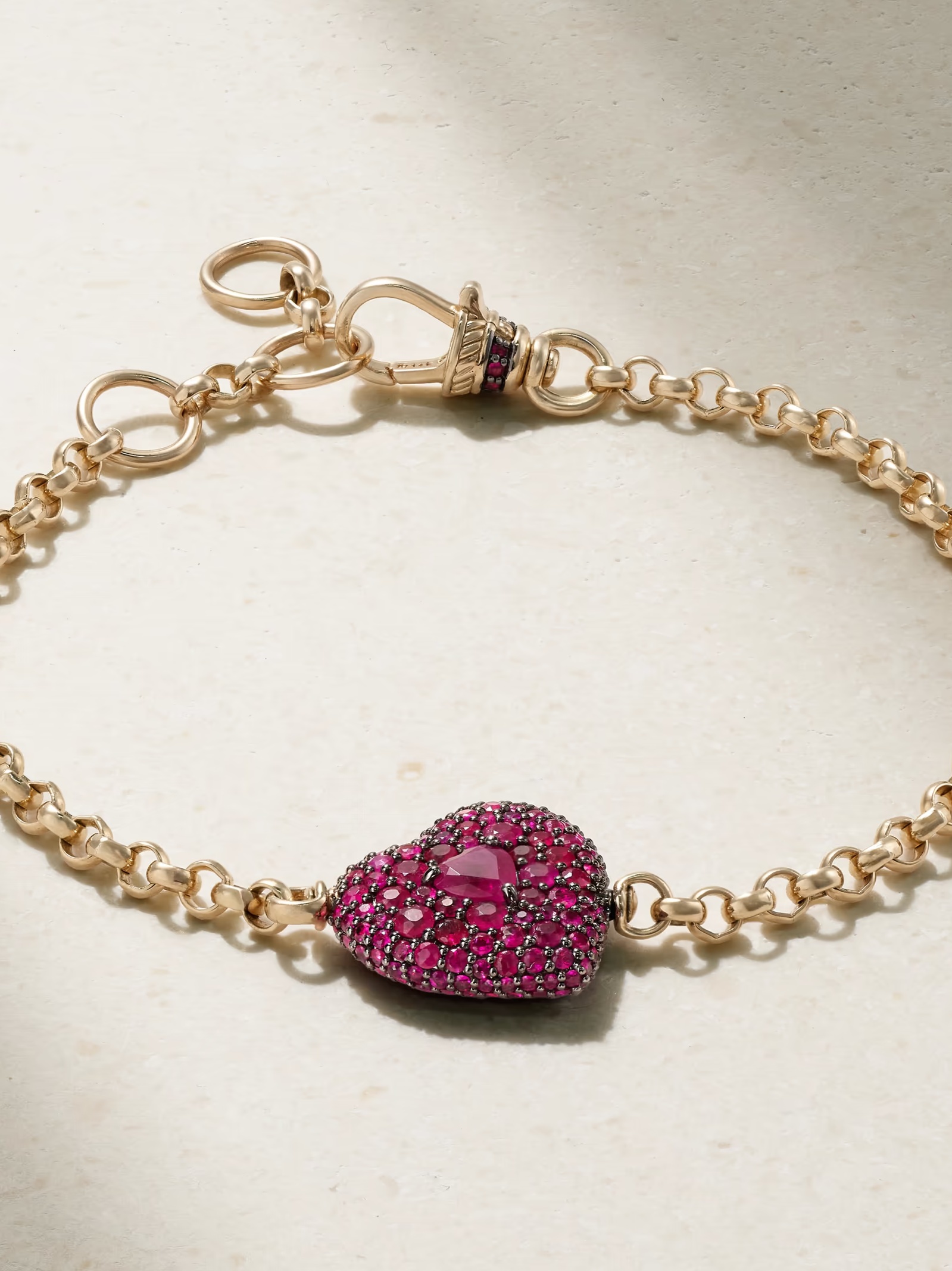 Love Special rhodium-plated14-karat gold ruby bracelet