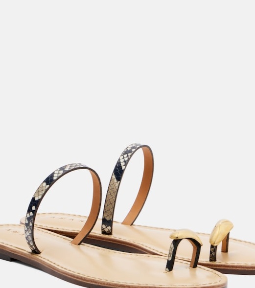 Kibera snake-effect leather sandals