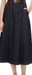 Women's 100% Cotton Denim Wide Leg Culottes with Belt, Elastic Waist