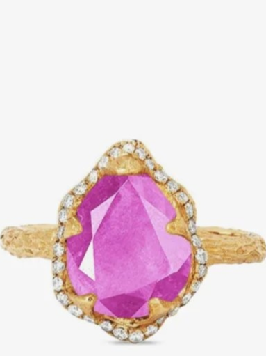 Baby Queen pink sapphire and diamond ring