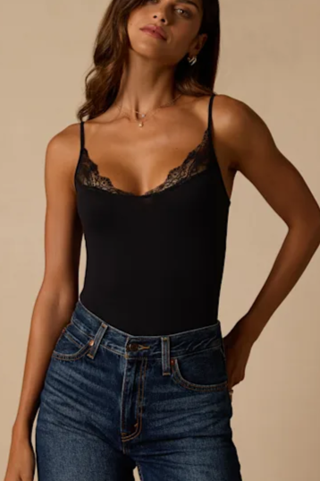Vera Black Lace Cami Bodysuit