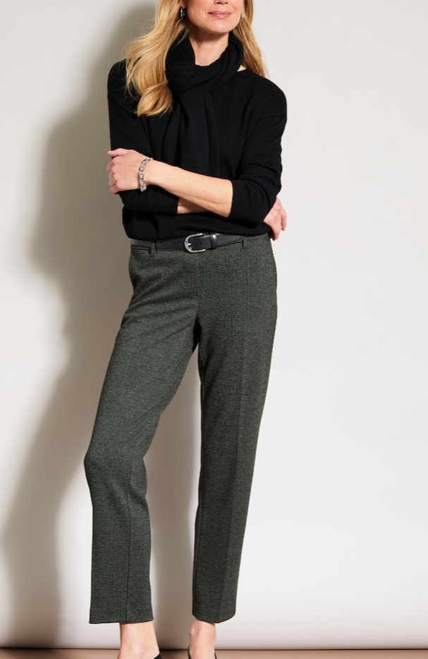 Soft-Knit Herringbone Pants
