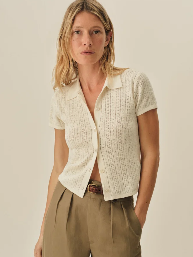 Coastal Linen Pointelle Polo