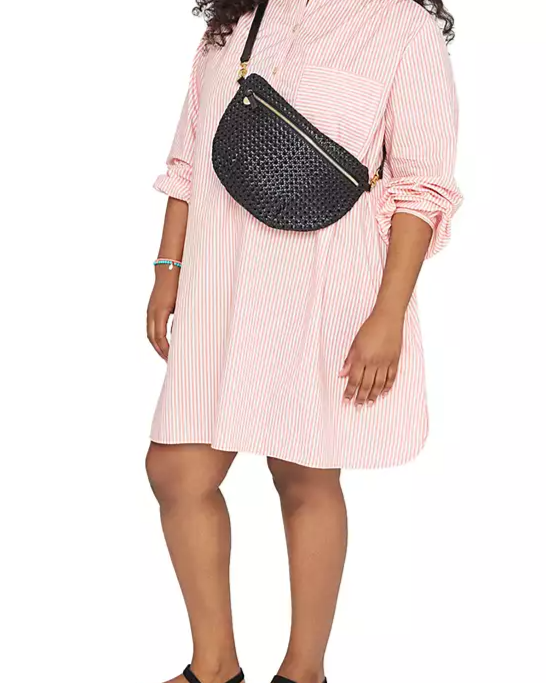 Grande Fanny Woven Checker Leather Belt Bag