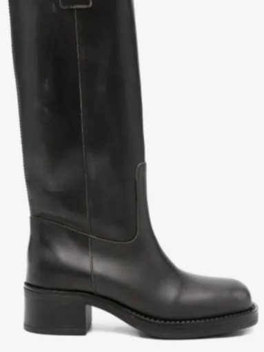 Sajan vintage effect black leather boots