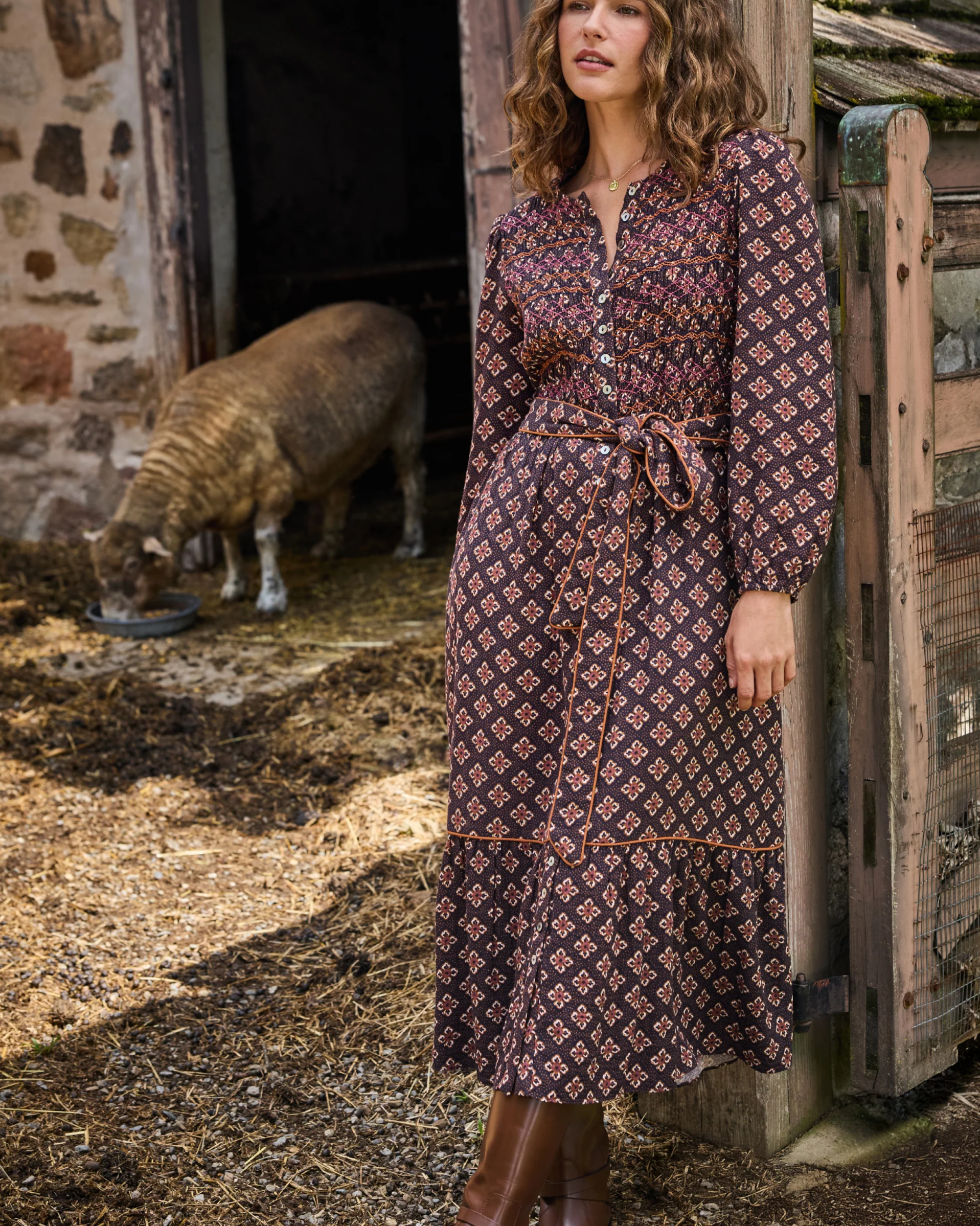 Desert Primrose - Shay Dress - Dark Currant