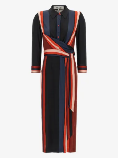 Sana Stripe-Print Midi Dress