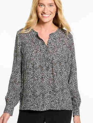 Micro Leopard Pintuck Top