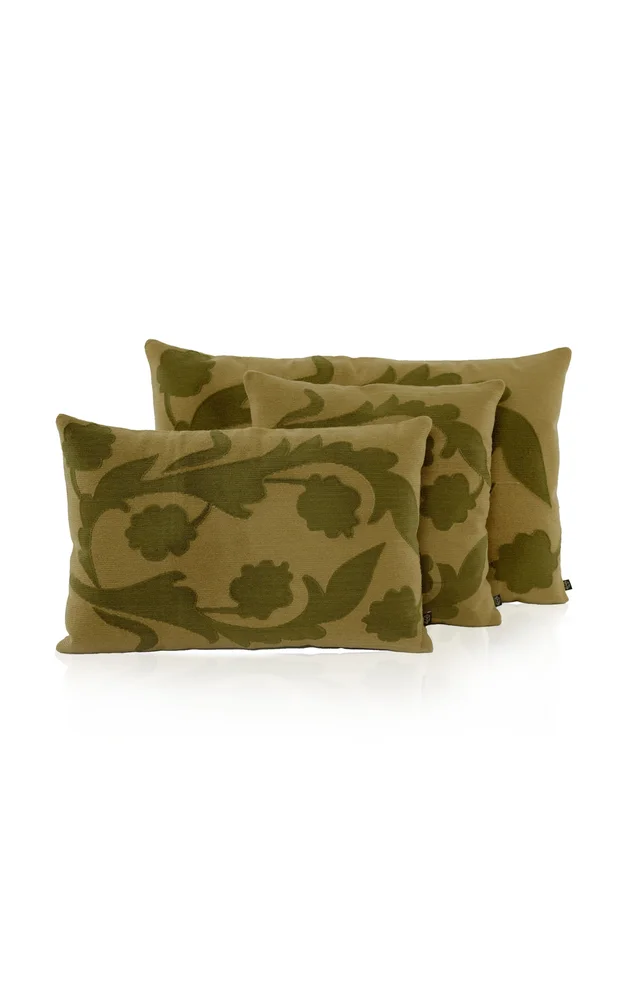 Floral Embroidered Cotton Cushion
