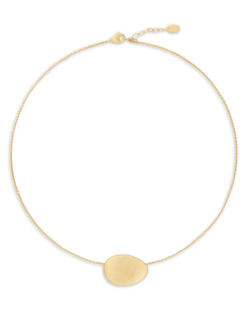 18K Yellow Gold Lunaria Diamond & Textured Link Chain Necklace, 16.5"