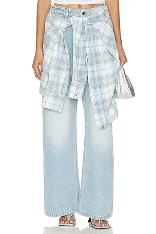 Lace-Up Denim Jean