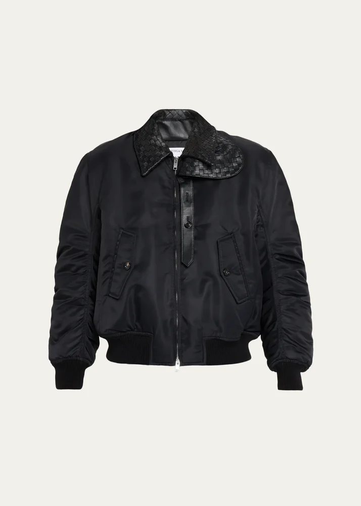 Intrecciato Collar Blouson Bomber Jacket