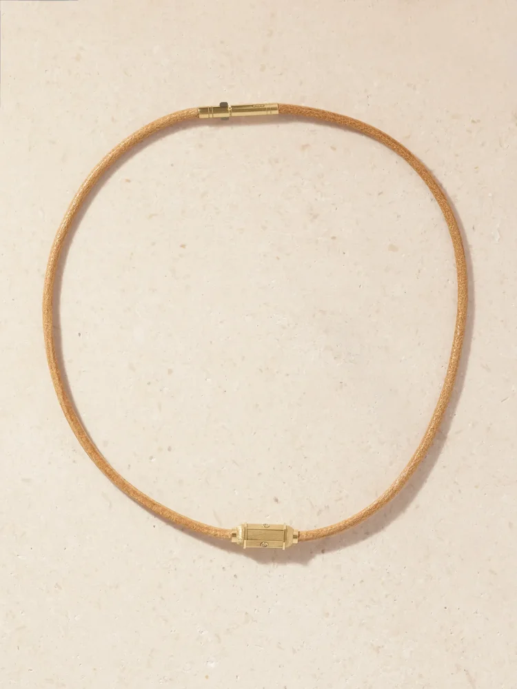 Micro Lasso 18-karat gold diamond necklace