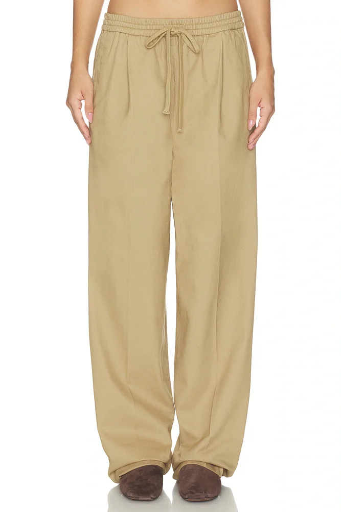 Pleat Front Drawstring Pant