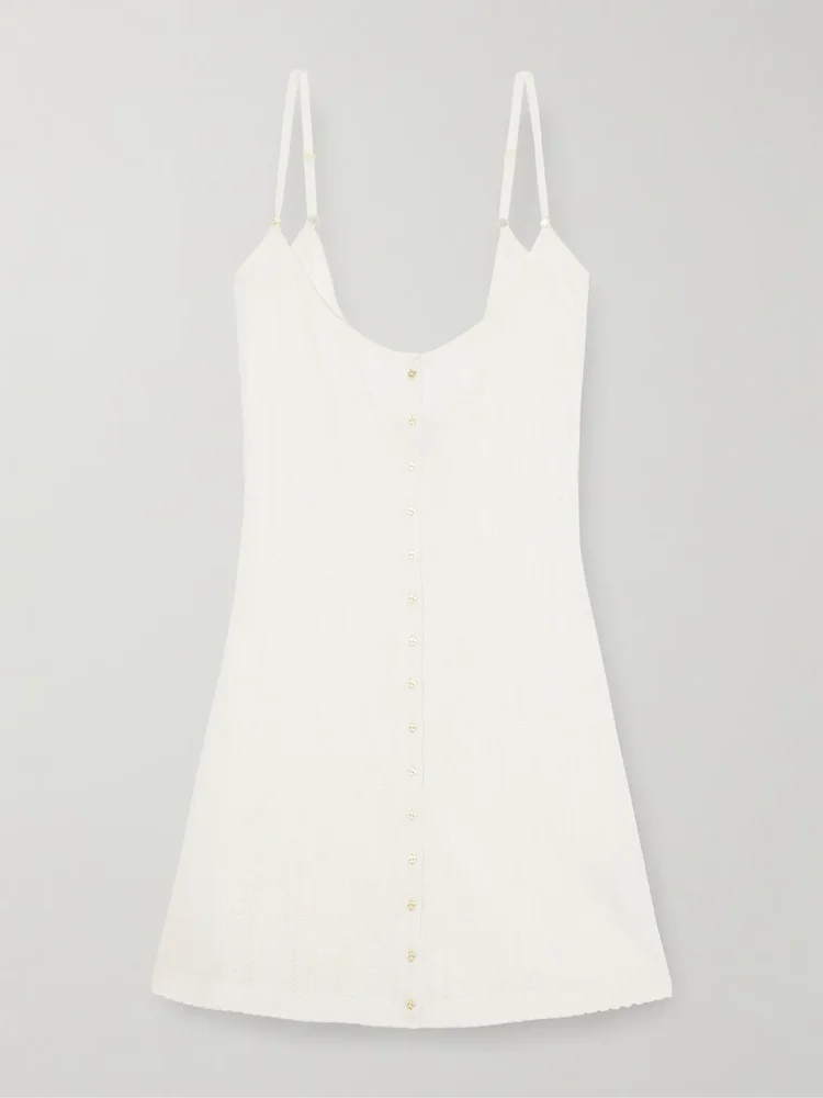 Guayabera knitted mini dress