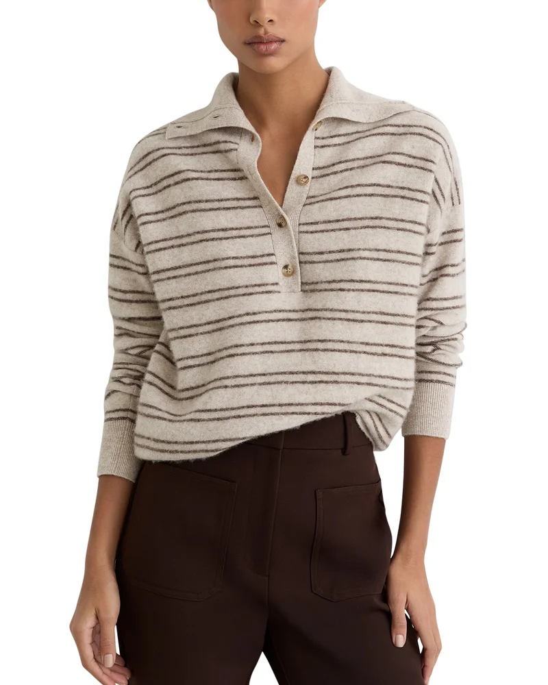 Evana Wool & Cashmere Collared Sweater