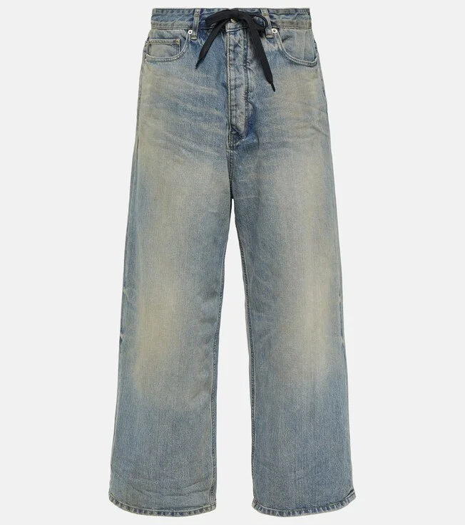 Mid-rise wide-leg jeans