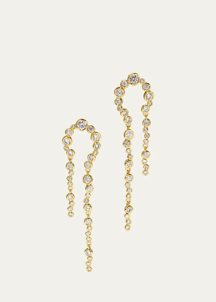 Alexis Bittar Asterales Gold CZ Arched Long Earrings
