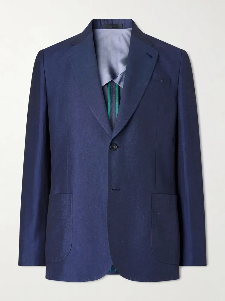 Cotton and Linen-Blend Suit Jacket