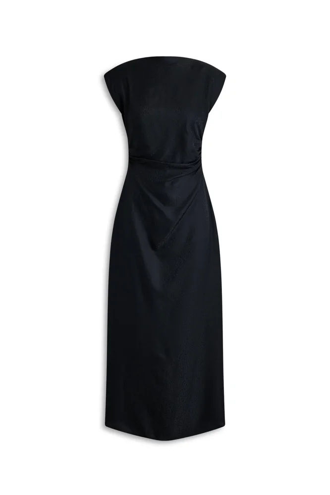 Silk Jacquard Dress, Black